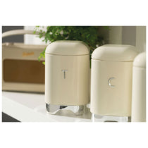 KitchenCraft Lovello Tea Caddy Storage Canister 11 x 19 cm (4.5" x 7.5") - Vanilla Cream