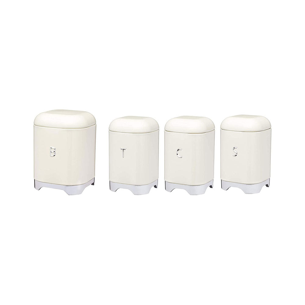 KitchenCraft Lovello Tea Caddy Storage Canister 11 x 19 cm (4.5" x 7.5") - Vanilla Cream