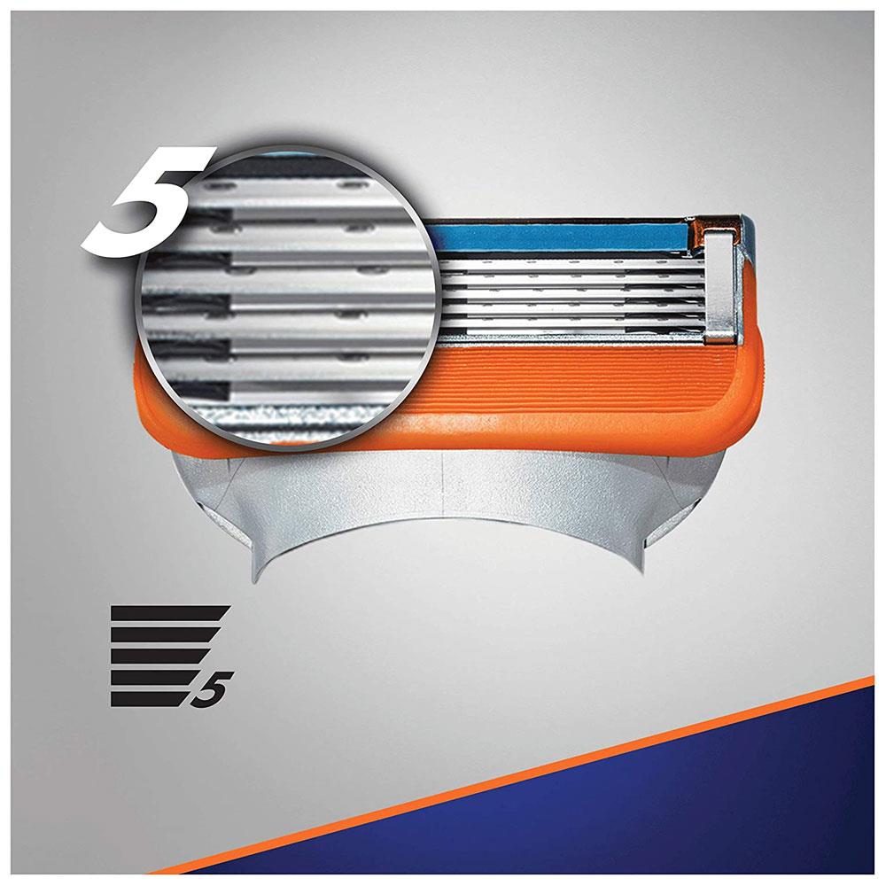 Gillette Fusion 5 Manual Blades 4S With Five Anti-Friction Blades - Helping Reduce Pressure Per Blade For A Comfortable Shave (vs Mach3)