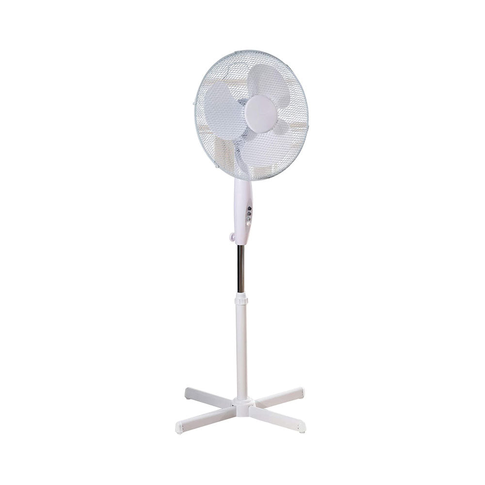 Pedestal Fan Oscillating 16 Inch With 3 Speed Settings 40 W - White