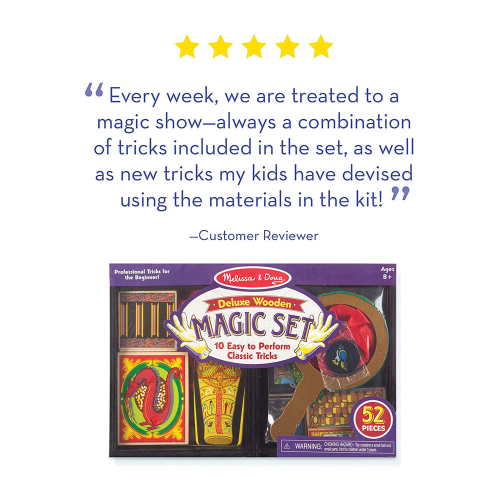 Melissa & Doug Deluxe Solid-Wood Magic Set With 10 Classic Tricks