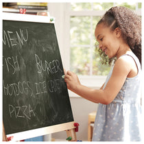 Melissa & Doug Deluxe Wooden Standing Art Easel - Dry-Erase Board Chalkboard Paper Roller - Multicolor