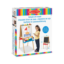 Melissa & Doug Deluxe Wooden Standing Art Easel - Dry-Erase Board Chalkboard Paper Roller - Multicolor