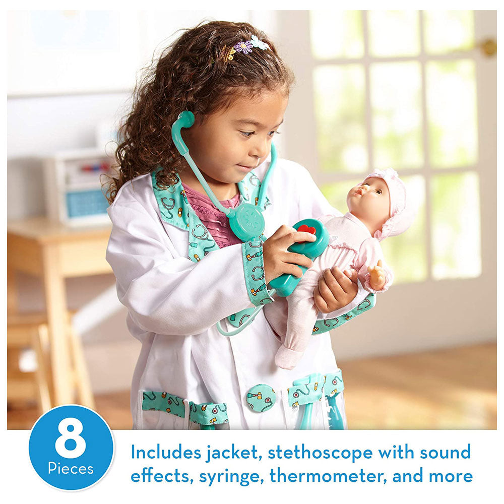 Melissa & Doug Children's Doctor Role Play Fancy Dress Costume Set - Pretend Play High-Quality Materials - Multicolor