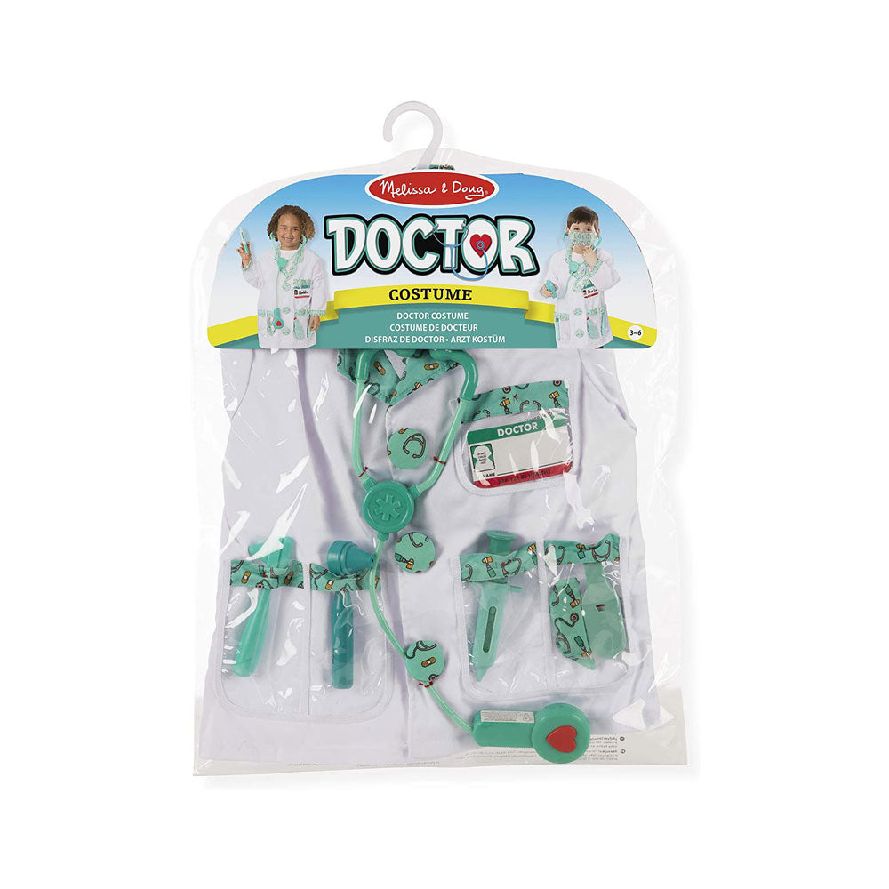 Melissa & Doug Children's Doctor Role Play Fancy Dress Costume Set - Pretend Play High-Quality Materials - Multicolor