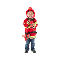 Melissa & Doug Fire Chief Fireman Costume Role Play Fancy Dress Set - 6 Pieces Bright Red That Help Children Play The Part - Multicolor