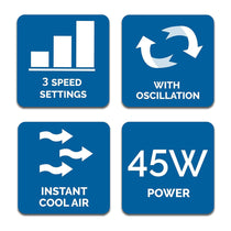 Fine Elements 32 Inch Slimline Tower Fan 3 Speed Settings 45 W - White