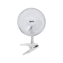 Igenix 6 Inch Portable Clip Fan Two Speed Settings 15 W - White
