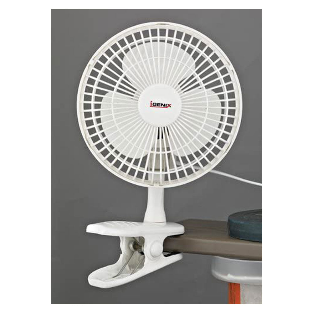 Igenix 6 Inch Portable Clip Fan Two Speed Settings 15 W - White