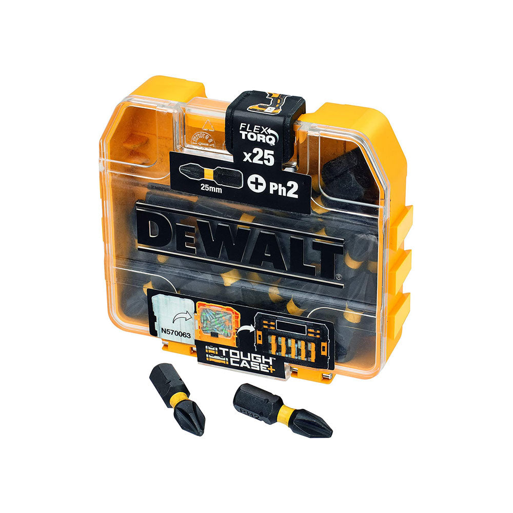 Dewalt Extreme FLEXTORQ 25pc Set PH2 25mm In Small Bulk Storage Case Main image