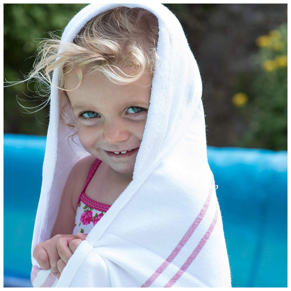 Hippychick Turkish Baby Bath Towel Red and White bathtime infant BN