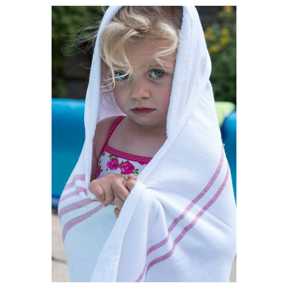 Hippychick Turkish Baby Bath Towel Red and White bathtime infant BN