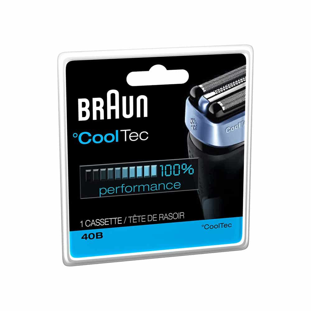 Braun Series 4 40B Electric Shaver Head Replacement CoolTec Cassette Foil And Cutter - Black