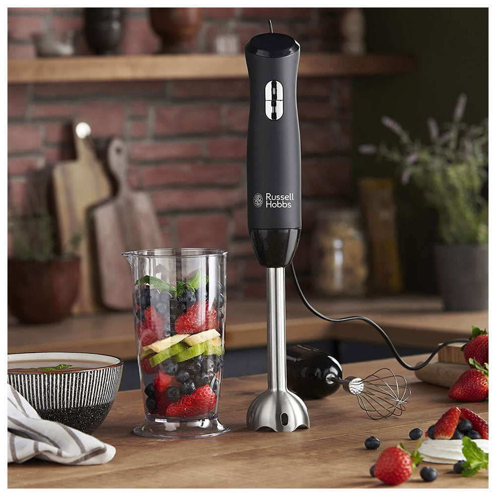 Russell Hobbs Desire 3 In 1 Hand Blender With Electric Whisk And Vegetable Chopper - Matt Black