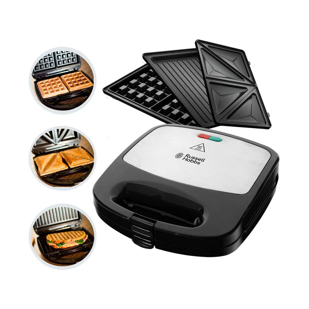 Russell Hobbs 3-In-1 Sandwich Panini And Waffle Maker 760W - Black Secondary image