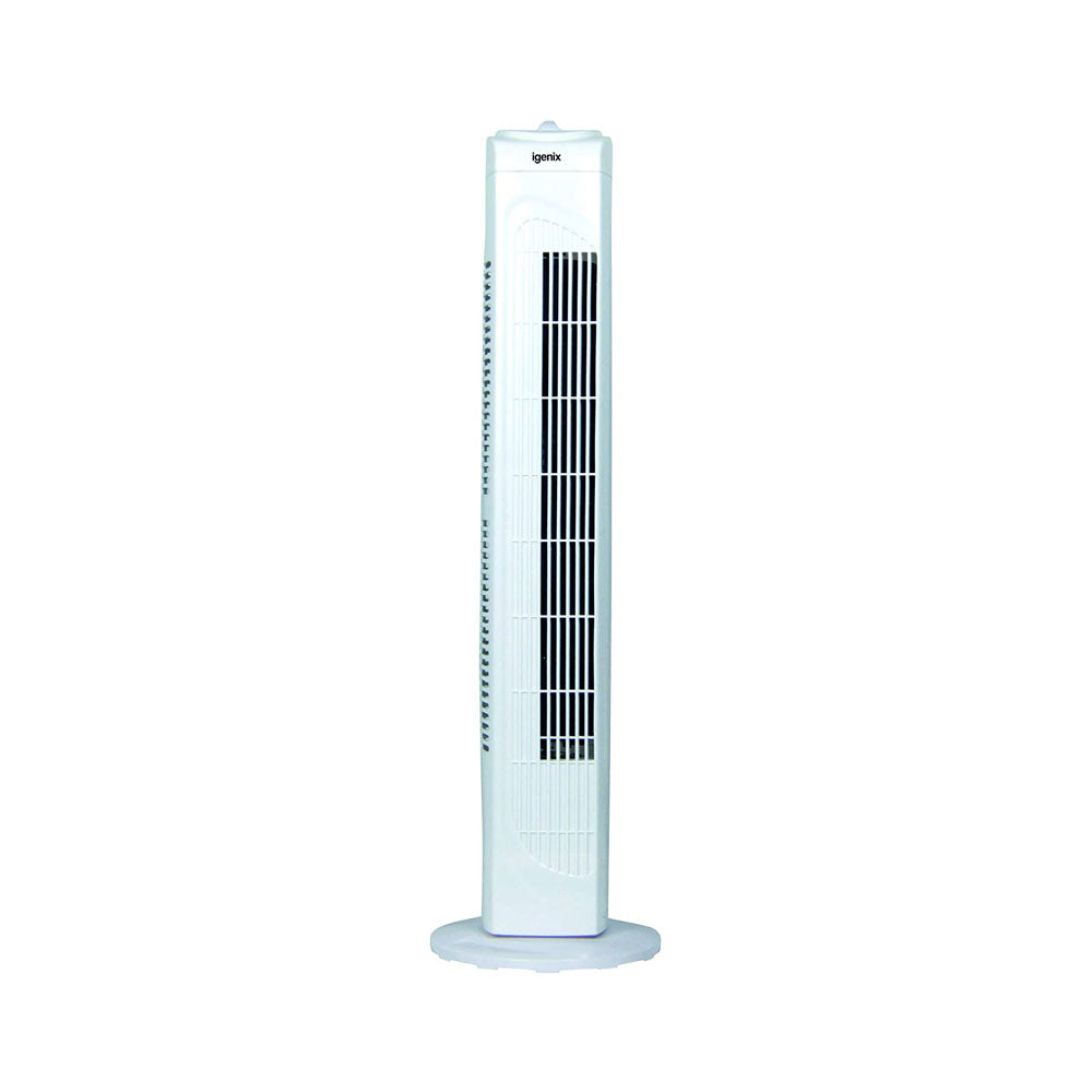 Igenix 29 Inch Oscillating Tower Fan 3 Speed Settings with Auto Shut Off - White