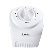 Igenix 29 Inch Oscillating Tower Fan 3 Speed Settings with Auto Shut Off - White