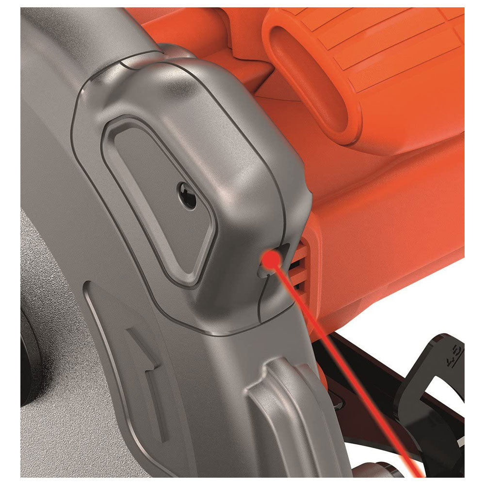 Black & Decker Sierra Circular 1.250W, 190mm con guía láser, Orange/Black, 1250