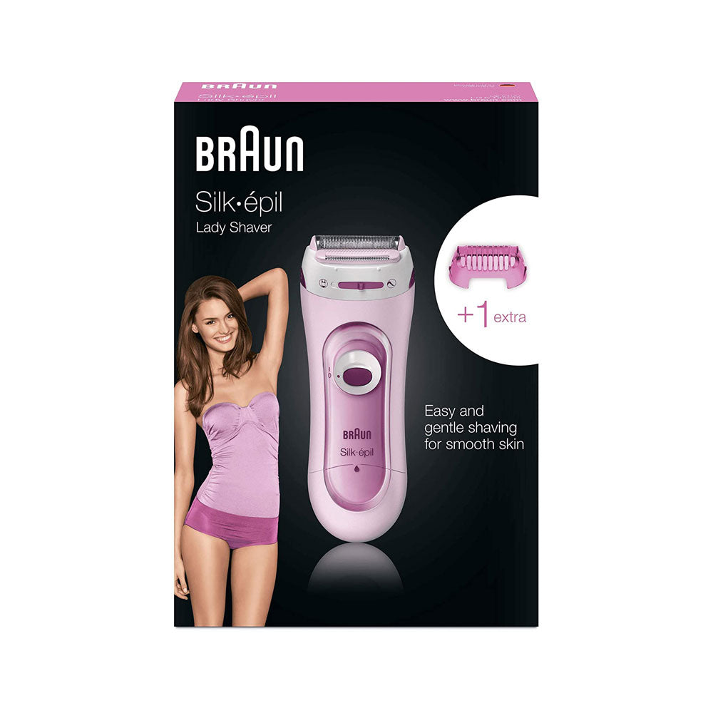 Braun Silk-Epil Lady Shaver Electric Shaver With Trimmer Cap - Pink