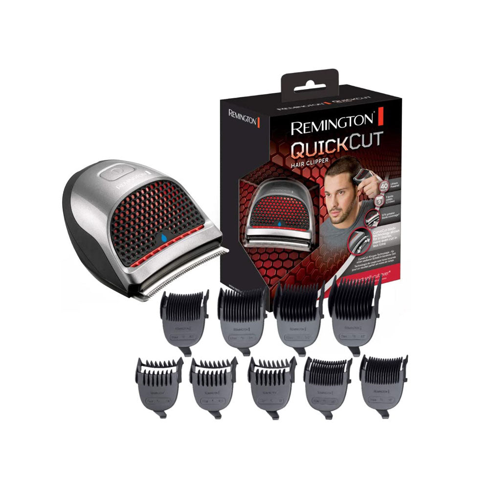 Remington Quick Cut Hair Clipper With 9 Comb Lengths Curved Blade - Black/Grey Main image