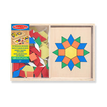 Melissa & Doug Pattern Blocks And Boards Classic Toy - Wooden Shape Blocks 120 Shapes & 5 Boards - Multicolor