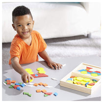 Melissa & Doug Pattern Blocks And Boards Classic Toy - Wooden Shape Blocks 120 Shapes & 5 Boards - Multicolor