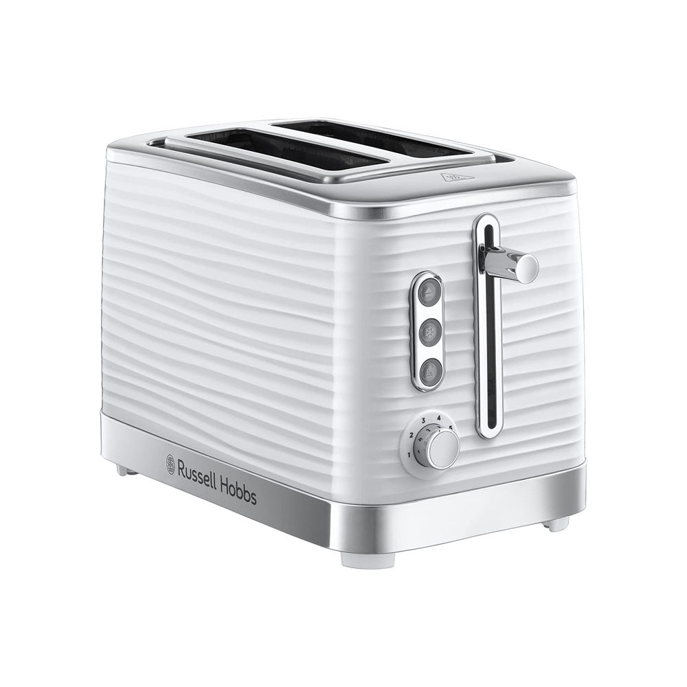 Russell Hobbs Inspire 2 Slice Toaster Premium High Gloss Textured Plastic 1050W - White Main image