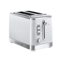 Russell Hobbs Inspire 2 Slice Toaster Premium High Gloss Textured Plastic 1050W - White