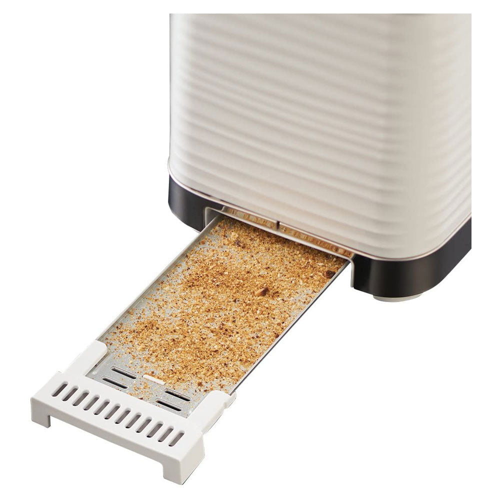 Russell Hobbs Inspire 2 Slice Toaster Premium High Gloss Textured Plastic 1050W - White