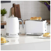 Russell Hobbs Inspire 2 Slice Toaster Premium High Gloss Textured Plastic 1050W - White