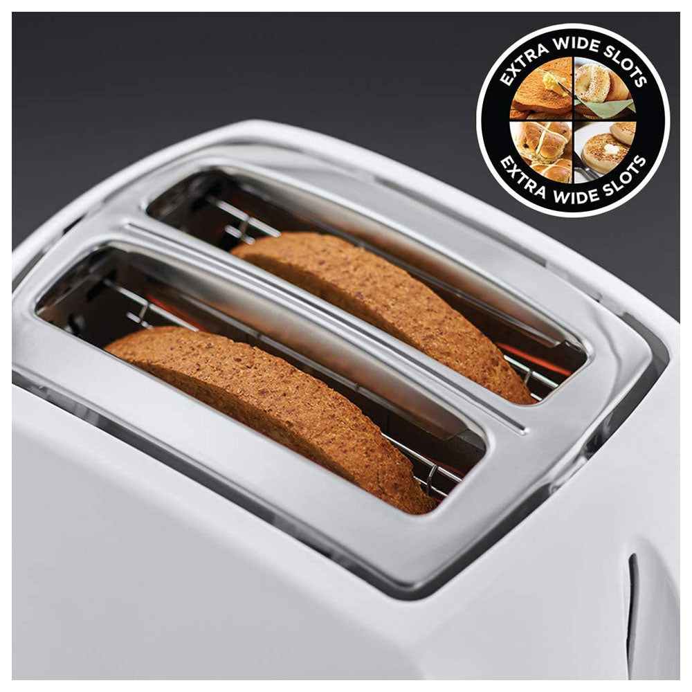Russell Hobbs Textures 2 Slice Toaster Plastic - White