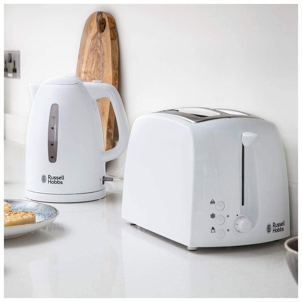 Russell Hobbs Textures 2 Slice Toaster Plastic - White