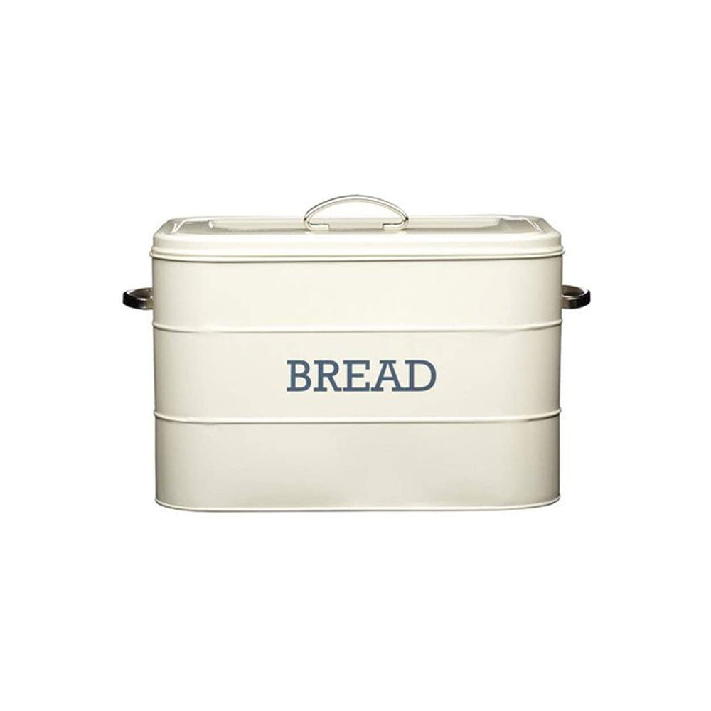 KitchenCraft Living Nostalgia Large Metal Bread Bin, 34 x 21.5 x 25 cm In Cream Main image