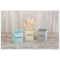 KitchenCraft Living Nostalgia Metal Kitchen Utensil Holder 15 x 16 cm - French Grey