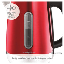 Morphy Richards Equip Jug Kettle Stainless Steel 3000 W 1.7 Litres - Red
