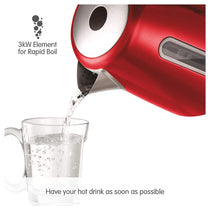 Morphy Richards Equip Jug Kettle Stainless Steel 3000 W 1.7 Litres - Red