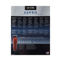 Andis US Pro Adjustable Blade Hair Clipper Plug Super Taper - Red
