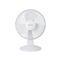 Igenix 12 Inch Portable Desk Fan 3 Speed Quiet Oscillating Metal/Plastic 35 W - White