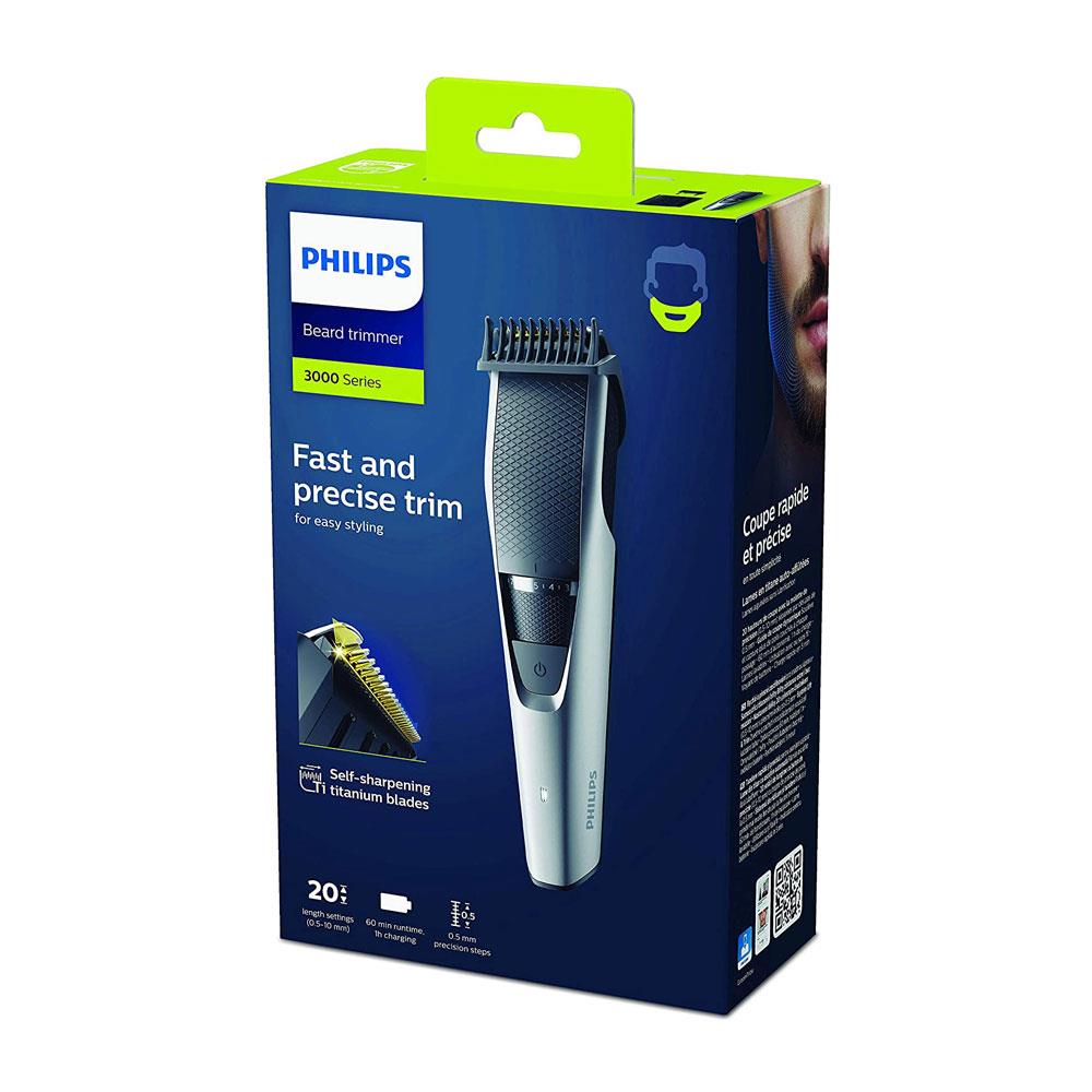 Philips Series 3000 Men's Beard And Stubble Trimmer Hair Clipper - Silver