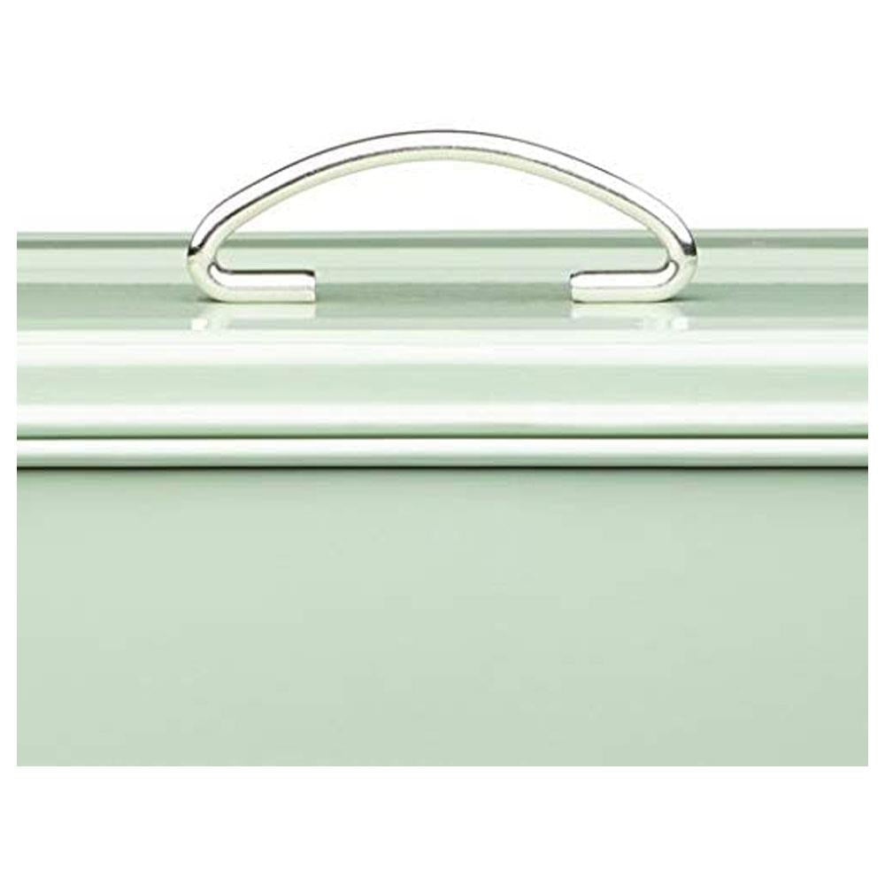 KitchenCraft Living Nostalgia Large Metal Bread Bin, 34 x 21.5 x 25 cm In Sage Green