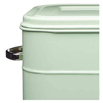 KitchenCraft Living Nostalgia Large Metal Bread Bin, 34 x 21.5 x 25 cm In Sage Green