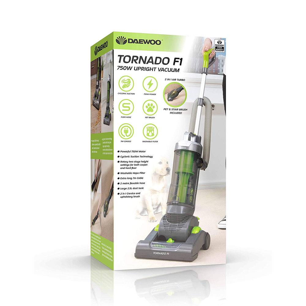 Daewoo TORNADO F1 Upright Vacuum Cleaner With 2.5L Capacity 750 W - Grey, Green, Black