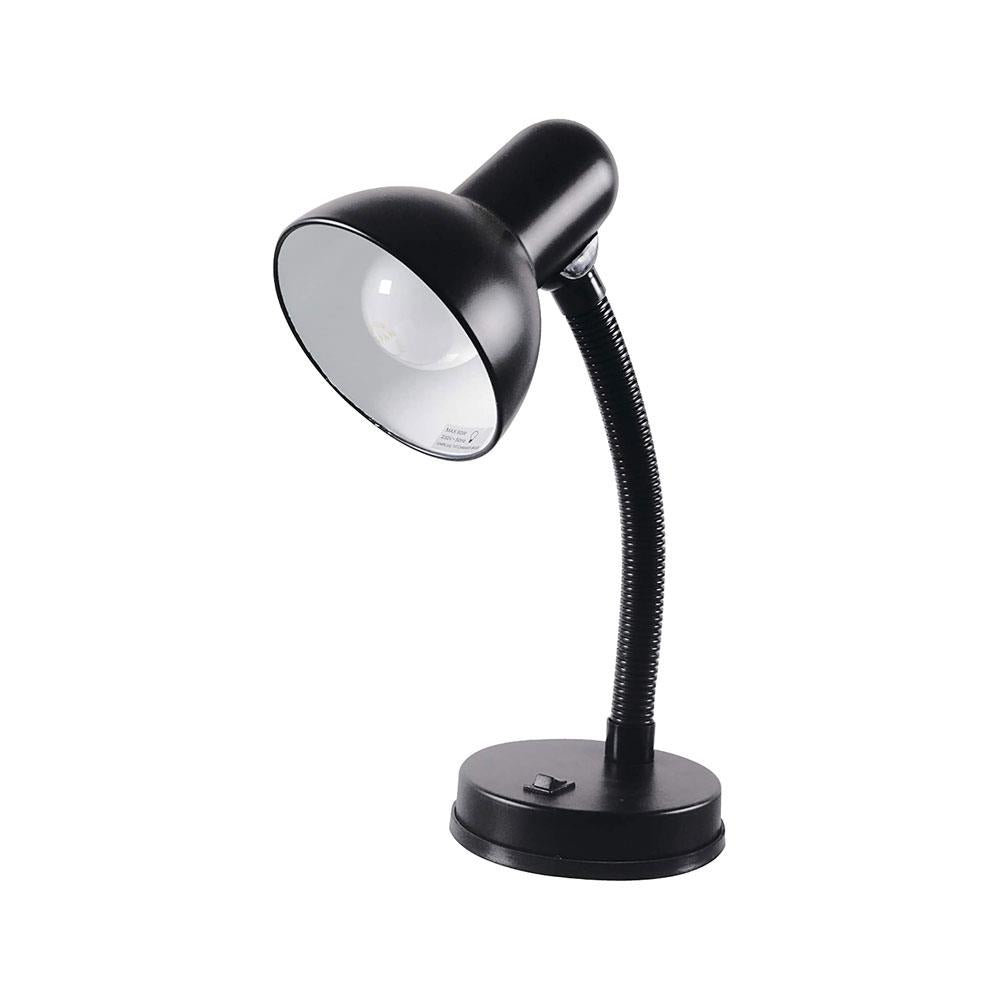 Lloytron 35w Classic Flexi Desk Lamp with Versatile Flexible Neck - Integral On/Off Switch - Approx. 34cm Height – Black
