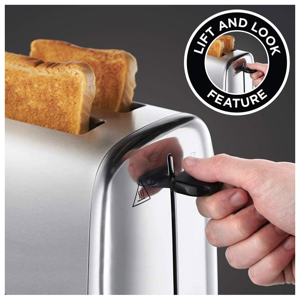 Russell Hobbs 2 Slice Compact Toaster Stylish Brushed In Stainless Steel
