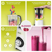 Wahl Table Jug Blender with Grinder Attachment 2 Speed Pulse Setting 500 W 1.5 Litres - White