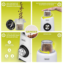 Wahl Table Jug Blender with Grinder Attachment 2 Speed Pulse Setting 500 W 1.5 Litres - White