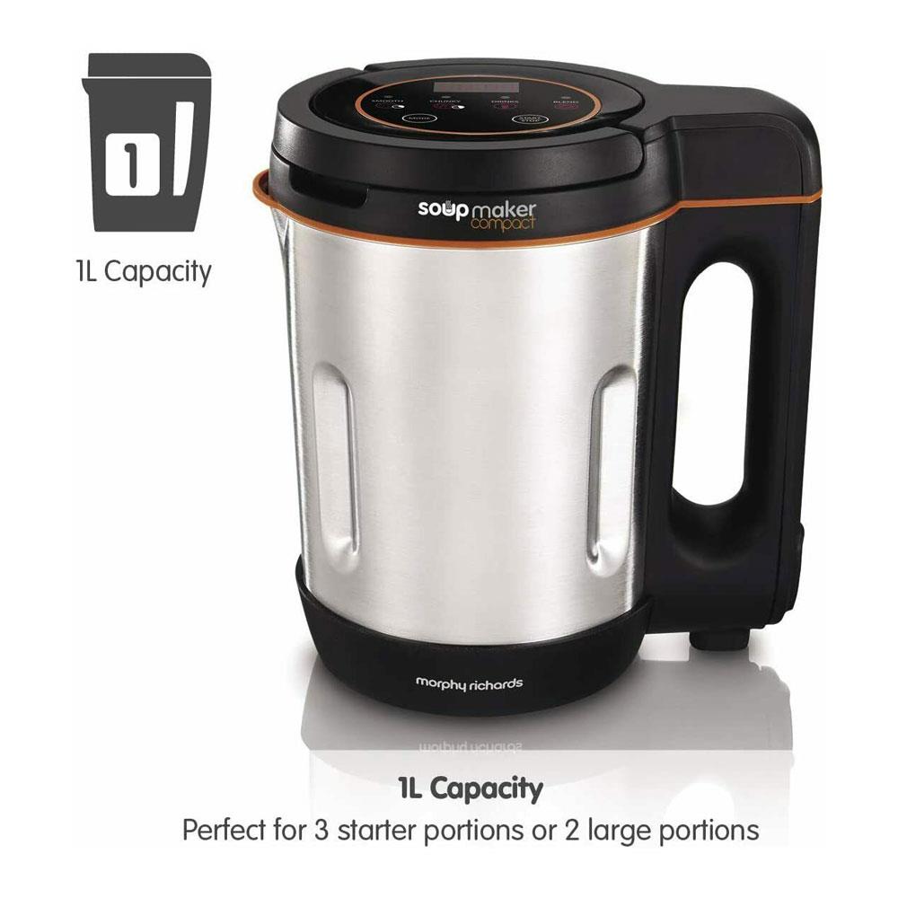 Morphy Richards Compact Soup Maker Brushed Stainless Steel 900 W 1 Litre - Silver/Black Secondary image