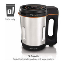 Morphy Richards Compact Soup Maker Brushed Stainless Steel 900 W 1 Litre - Silver/Black