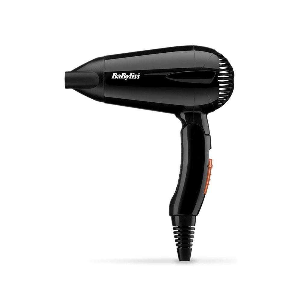 Babyliss Travel 2000 W Hair Dryer Lightweight Compact Small With Folding Handle - Black Main image