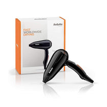 Babyliss Travel 2000 W Hair Dryer Lightweight Compact Small With Folding Handle - Black